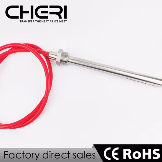 Tubo de resistência elétrica Lápis de cera de ar Elemento tubular Aquecedor de cartucho de imersão em água infravermelho de aço inoxidável com flange ou fio de silicone